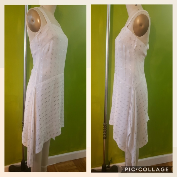 Club Monaco Metallic Silk Blend Seanell Dress - Picture 2 of 7